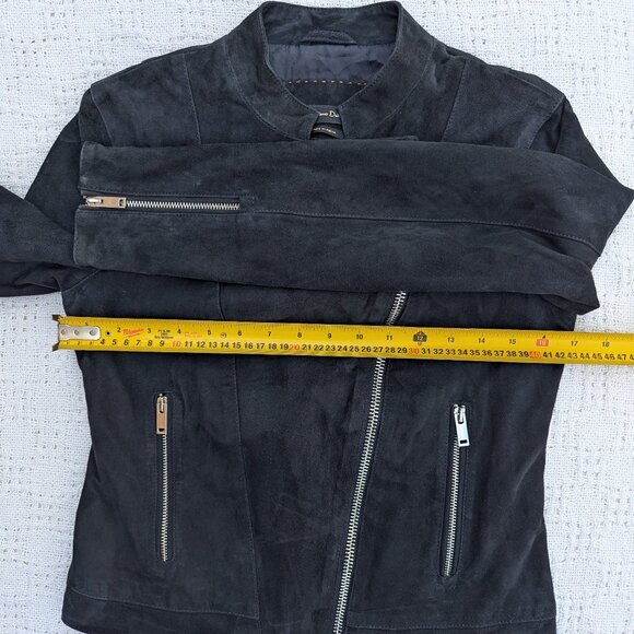 MASSIMO DUTTI Black Lambskin Suede Moto 4724 Jacket Size XS - Picture 4 of 9